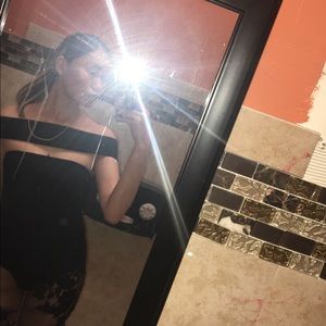 Off the shoulder dress, with lace bottom part